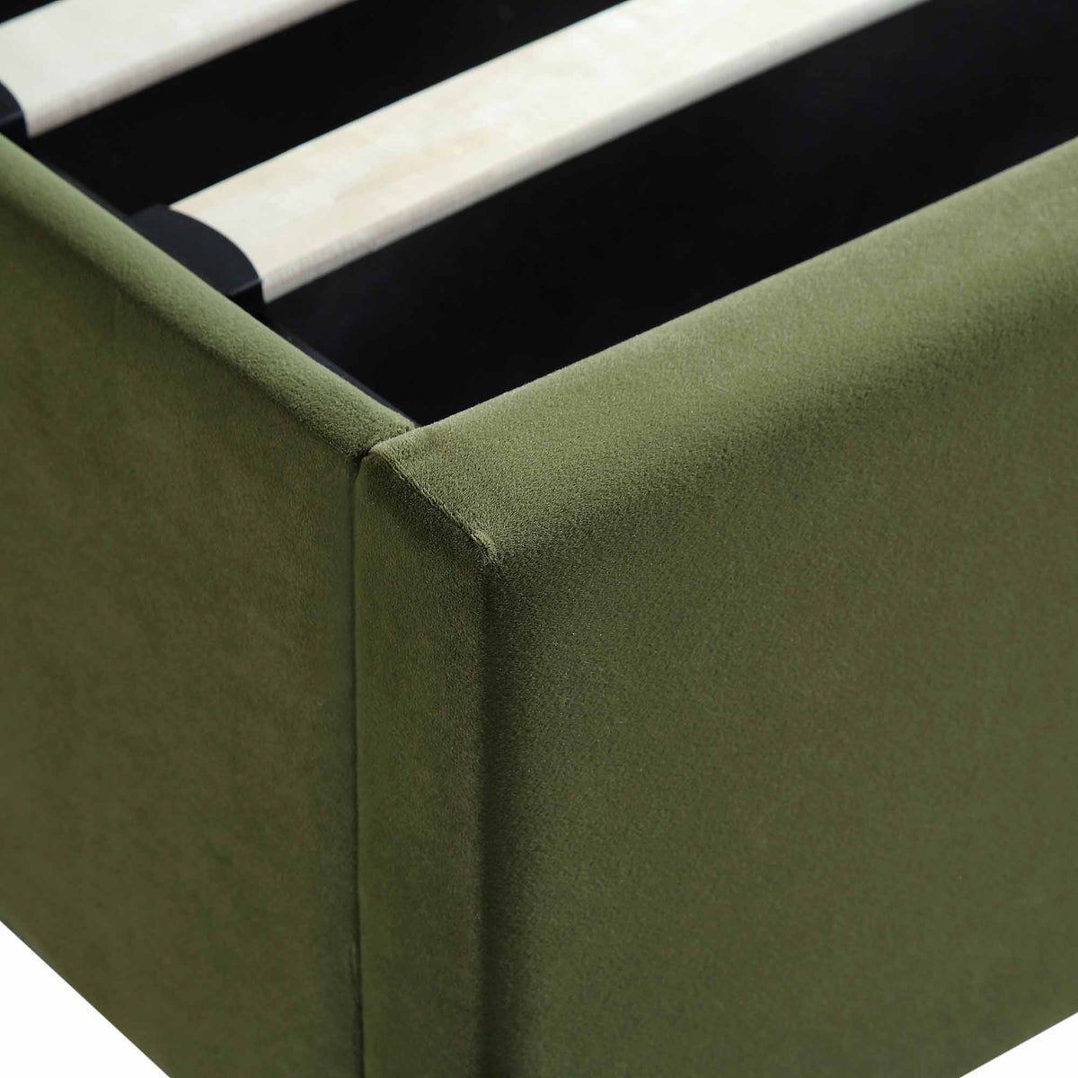 Wilton Ottoman Storage Bed in Moss Green Velvet