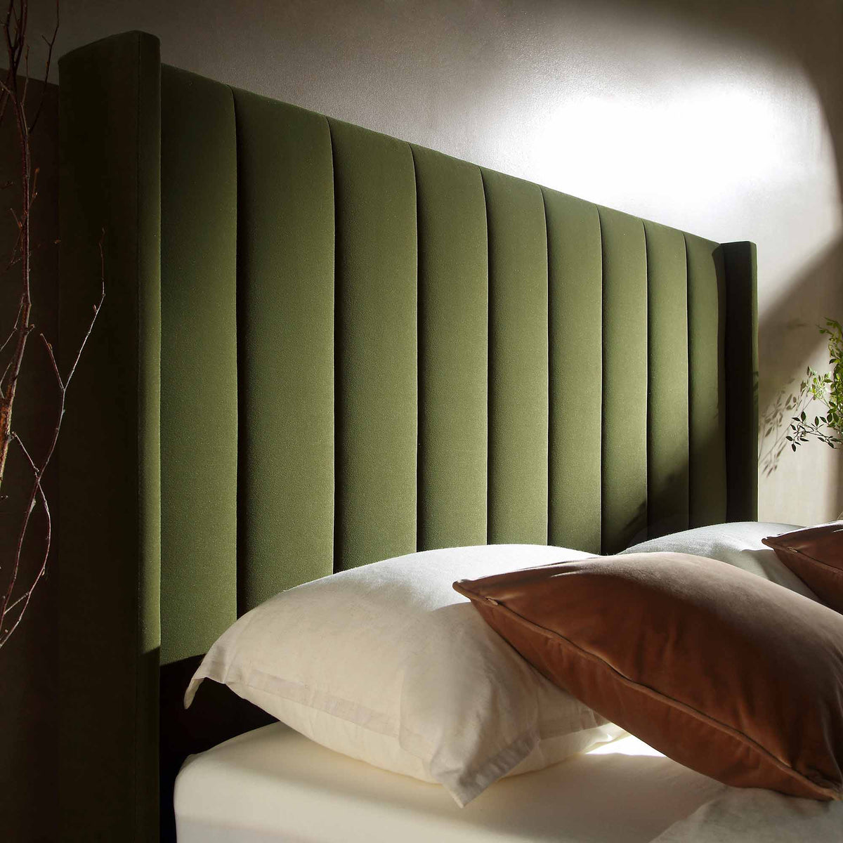 Wilton Ottoman Storage Bed in Moss Green Velvet