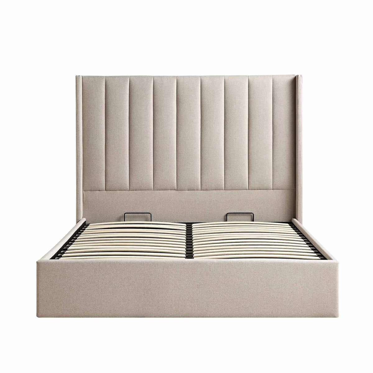 Wilton Ottoman Storage Bed in Warm Stone Fabric