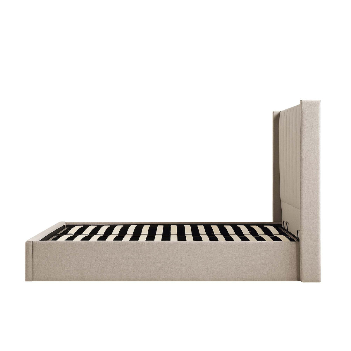 Wilton Ottoman Storage Bed in Warm Stone Fabric