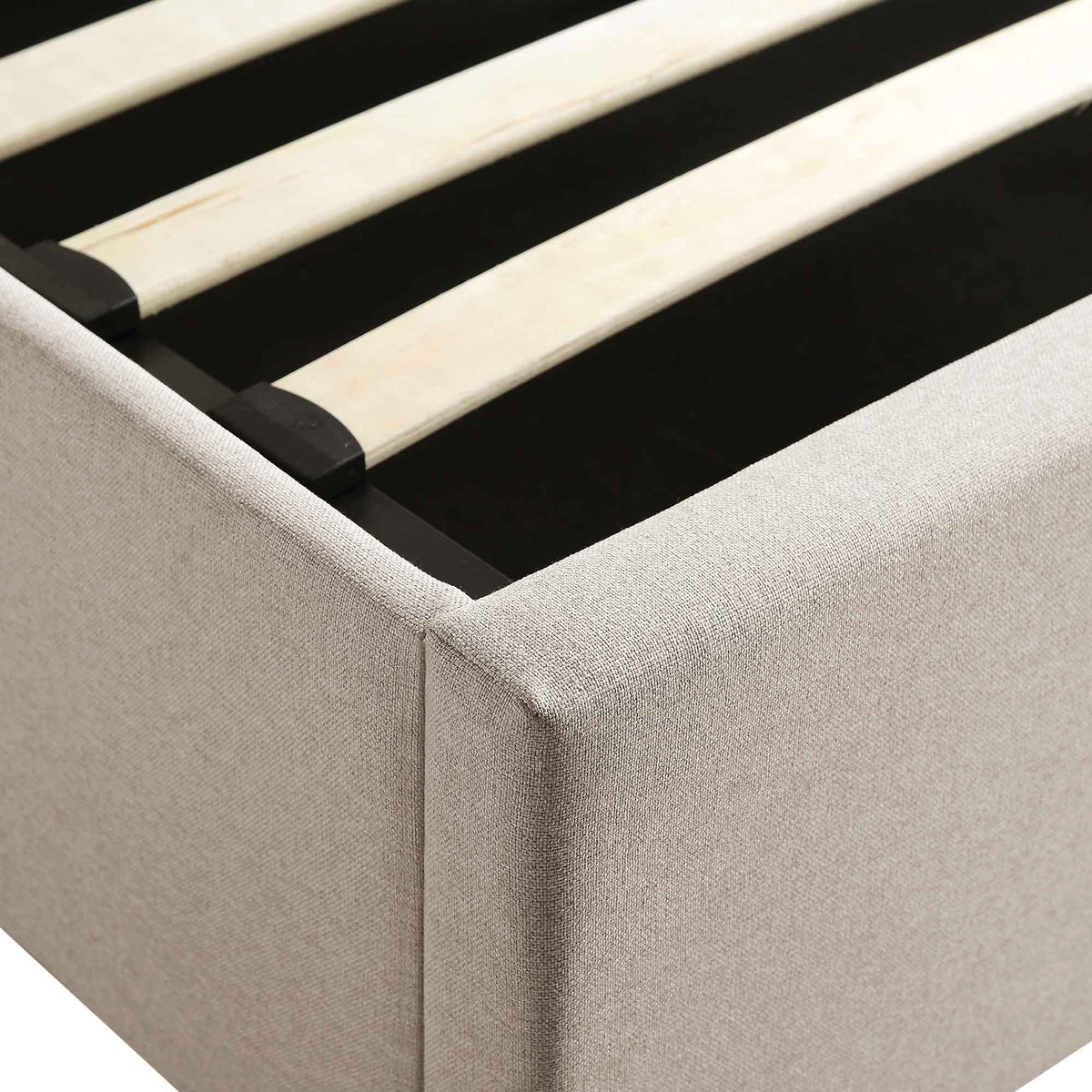 Wilton Ottoman Storage Bed in Warm Stone Fabric