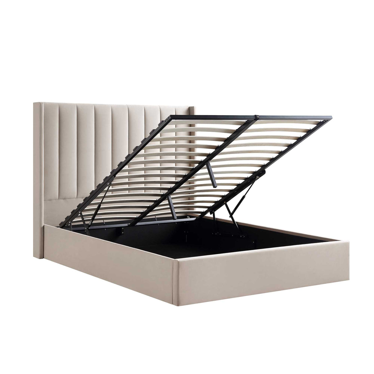 Wilton Ottoman Storage Bed in Champagne Velvet