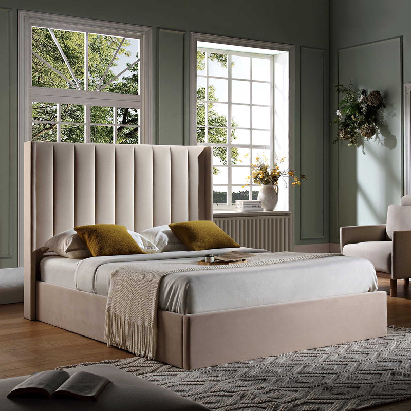Wilton Ottoman Storage Bed in Champagne Velvet