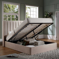 Wilton Ottoman Storage Bed in Champagne Velvet – image 3 of 75