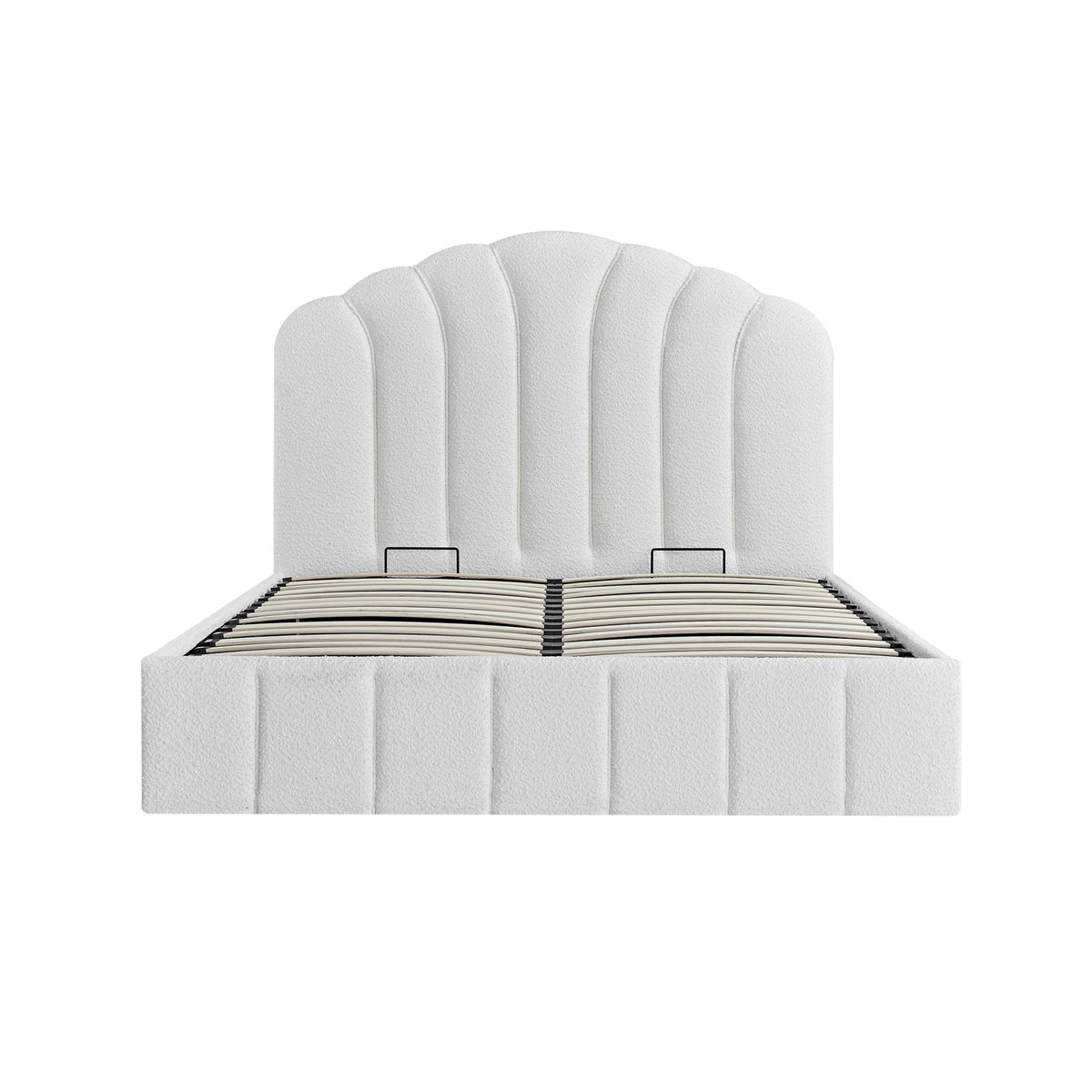 Hana Ottoman Storage Bed in Ecru Boucle