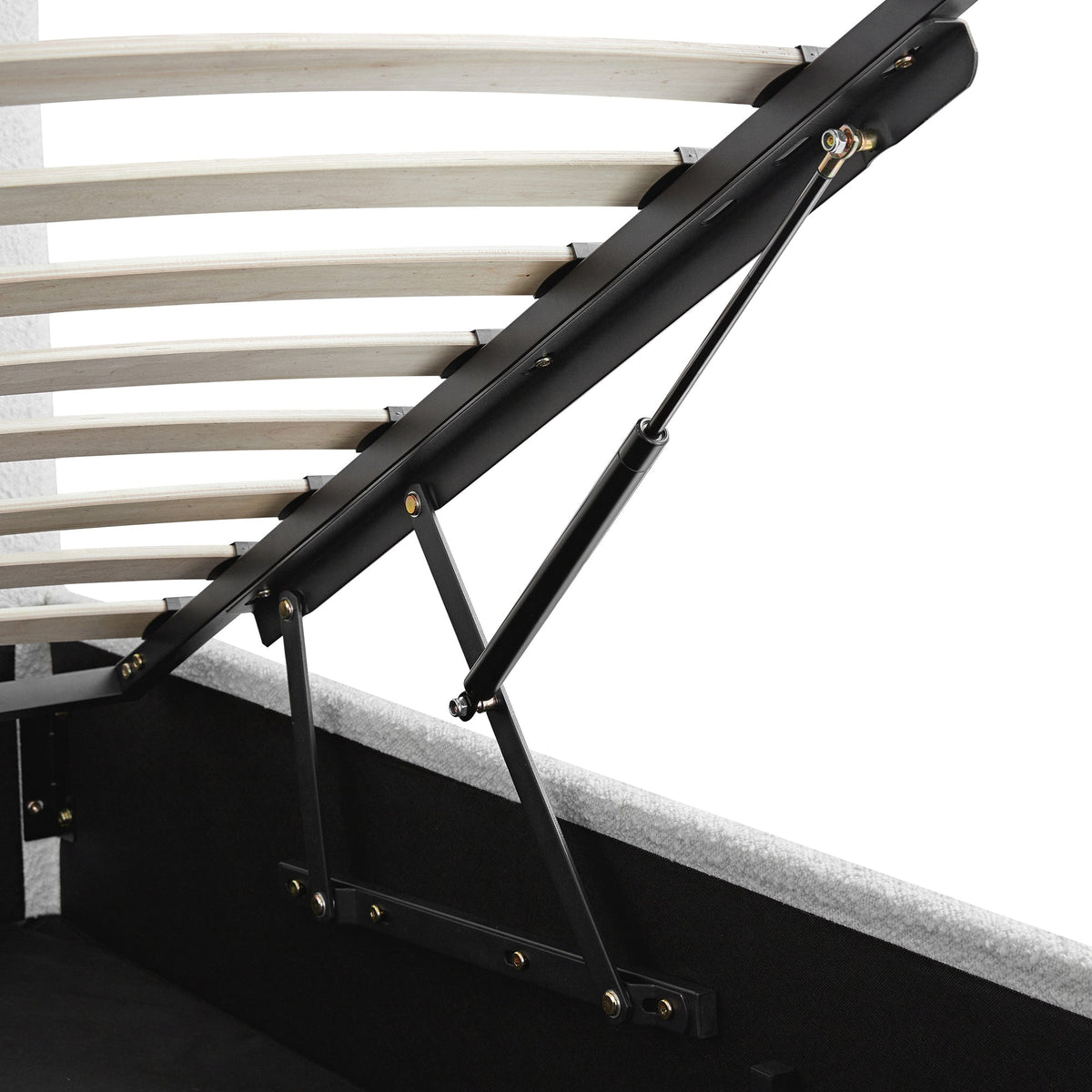 Hana Ottoman Storage Bed in Ecru Boucle