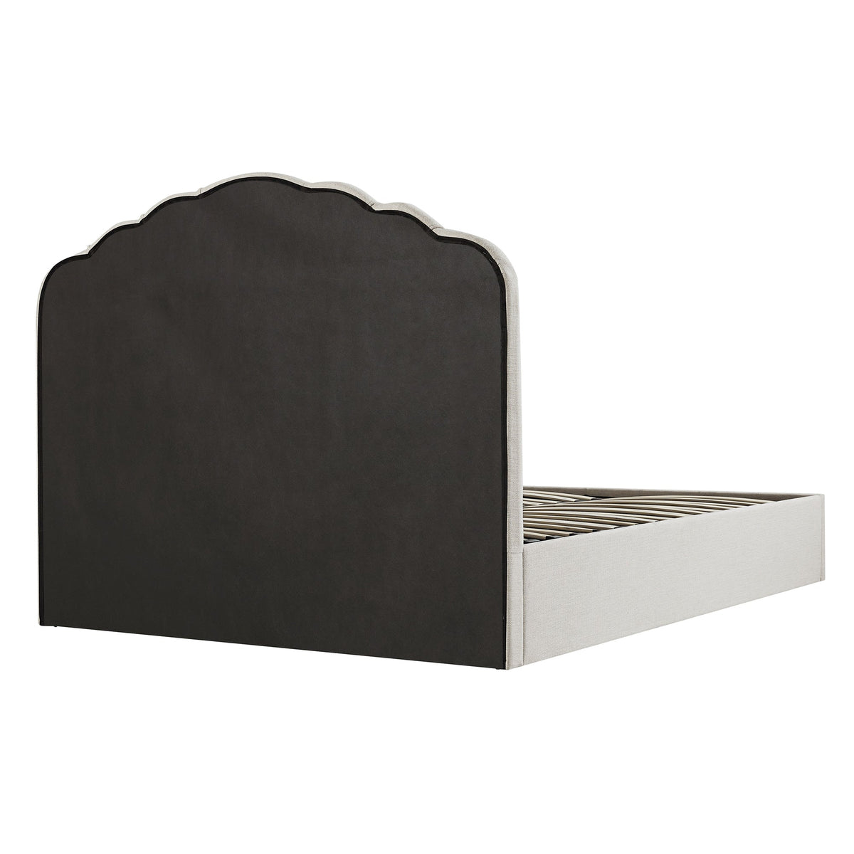 Hana Ottoman Storage Bed in Ivory Weave Fabric