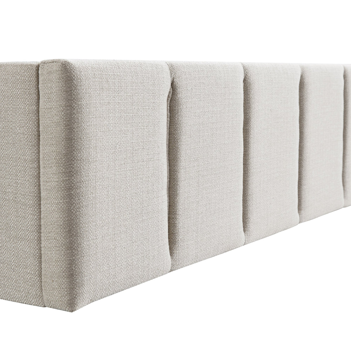 Hana Ottoman Storage Bed in Ivory Weave Fabric