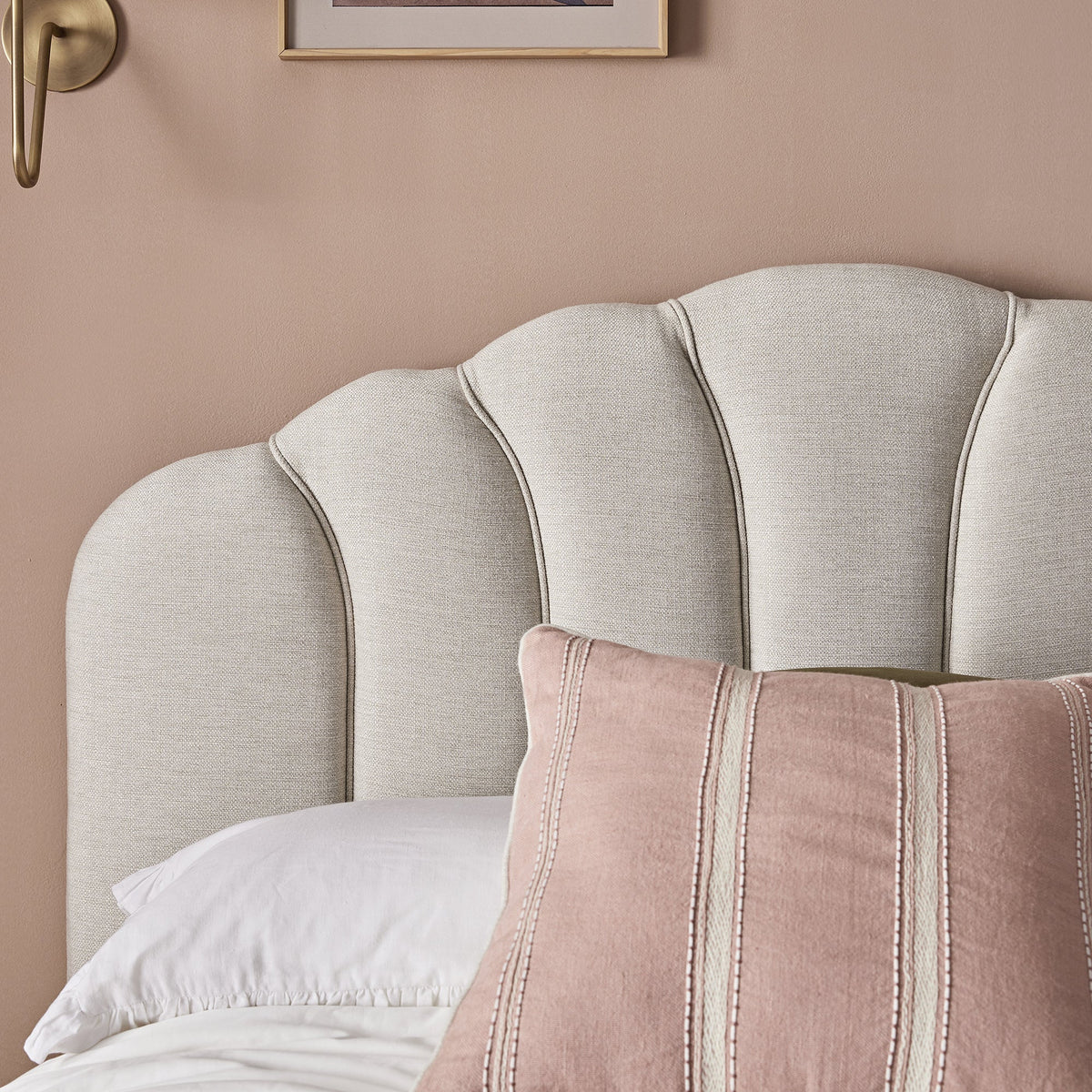 Hana Ottoman Storage Bed in Ivory Weave Fabric
