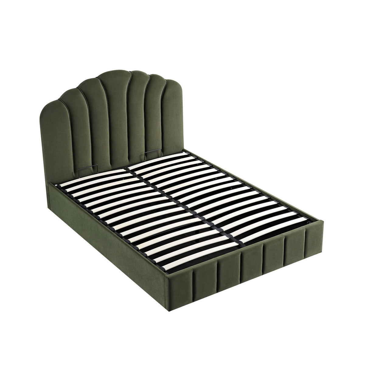Hana Ottoman Storage Bed in Moss Green Velvet