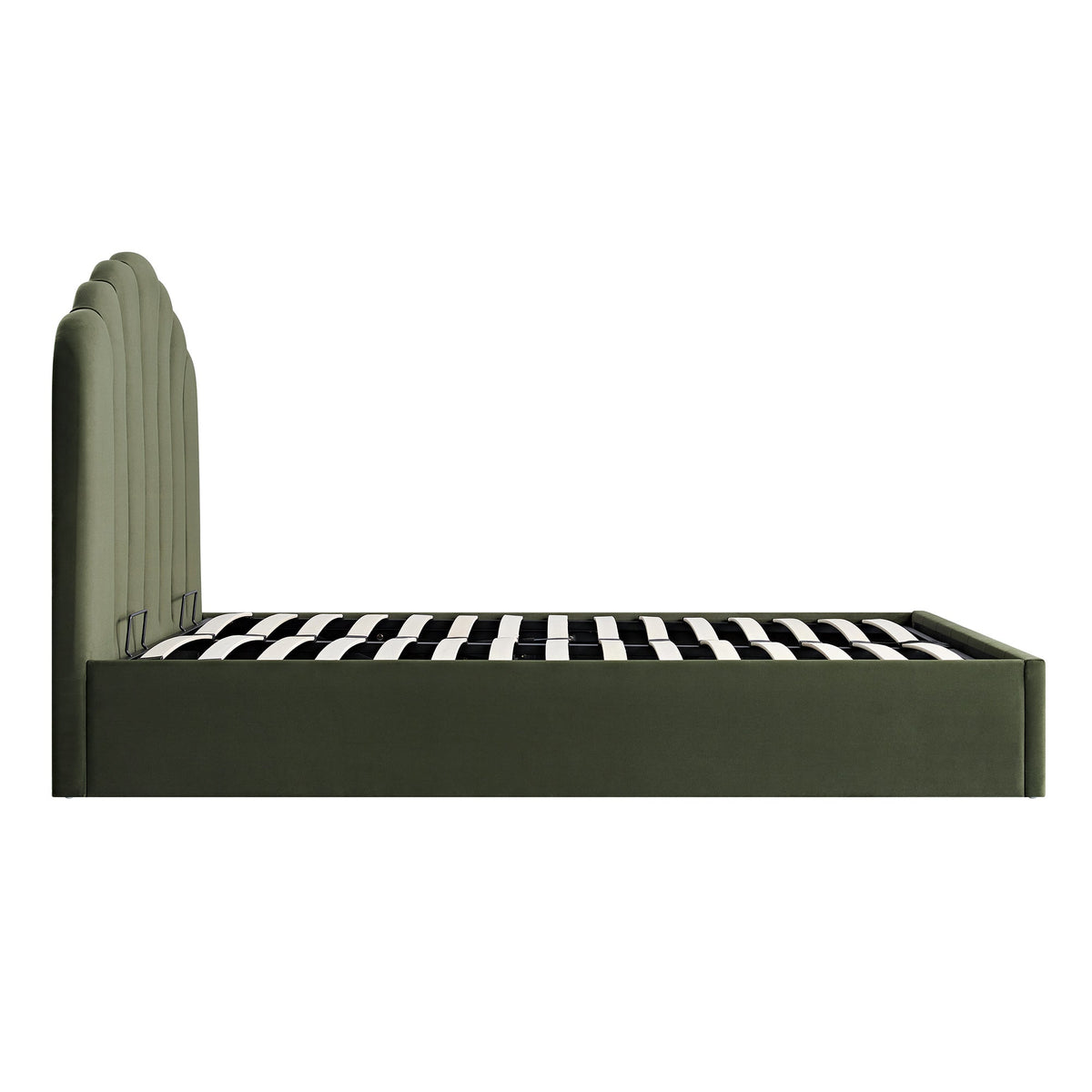 Hana Ottoman Storage Bed in Moss Green Velvet