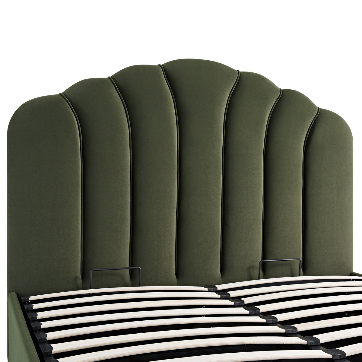 Hana Ottoman Storage Bed in Moss Green Velvet