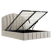 Hana Ottoman Storage Bed in Warm Stone Velvet – image 78 of 85
