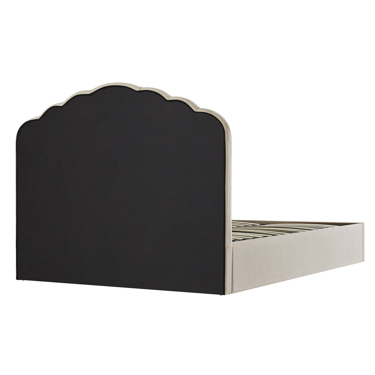 Hana Ottoman Storage Bed in Warm Stone Velvet