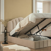 Hana Ottoman Storage Bed in Warm Stone Velvet – image 71 of 85
