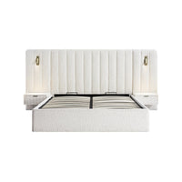 Tremezzo Oversized Ottoman Storage Bed in Beige Textured Fabric – image 10 of 65