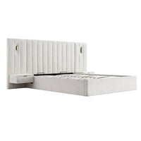 Tremezzo Oversized Ottoman Storage Bed in Beige Textured Fabric – image 13 of 65