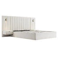 Tremezzo Oversized Ottoman Storage Bed in Beige Textured Fabric – image 14 of 65