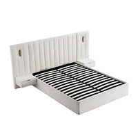 Tremezzo Oversized Ottoman Storage Bed in Beige Textured Fabric – image 16 of 65