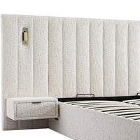Tremezzo Oversized Ottoman Storage Bed in Beige Textured Fabric – image 18 of 65