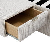 Tremezzo Oversized Ottoman Storage Bed in Beige Textured Fabric – image 20 of 65
