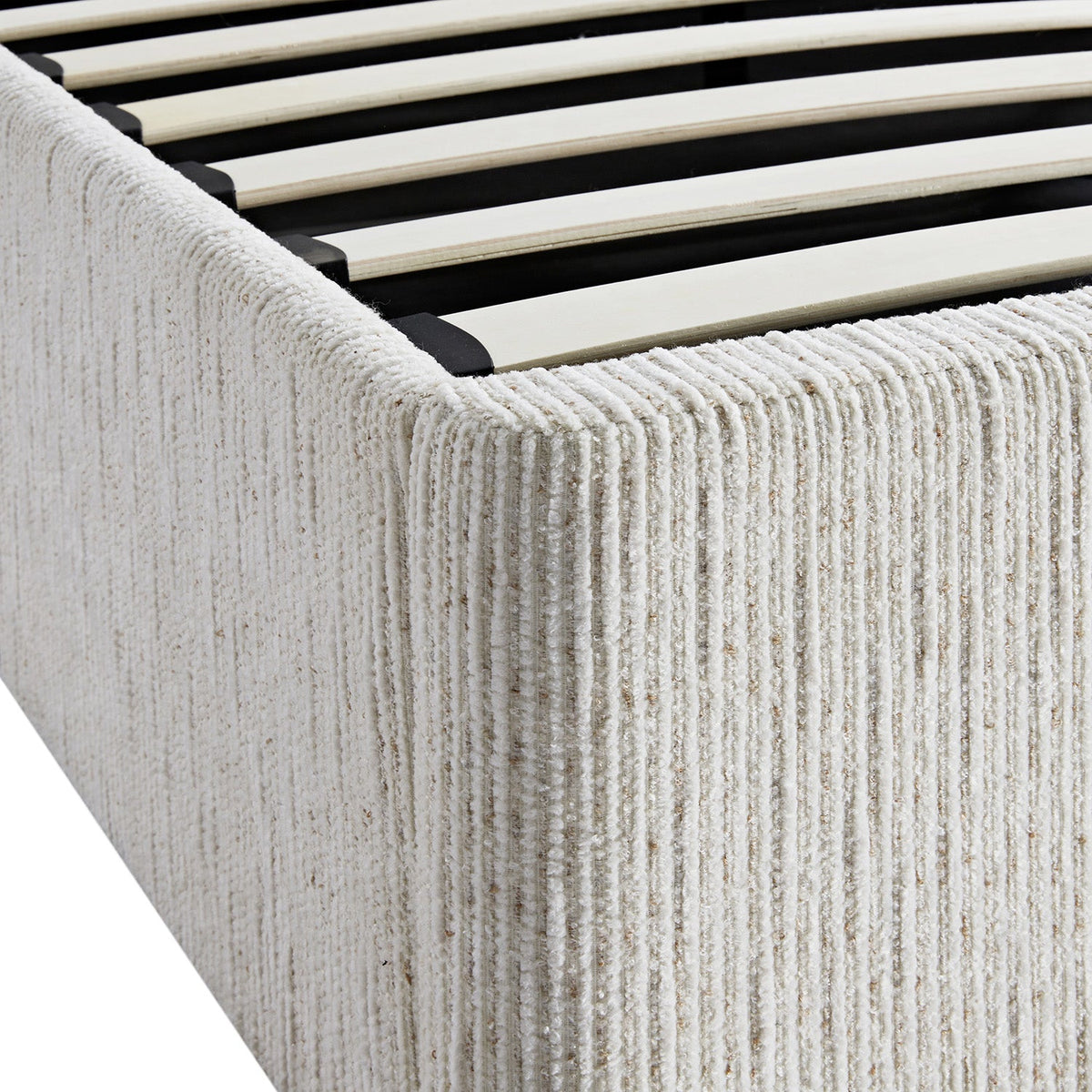 Tremezzo Oversized Ottoman Storage Bed in Beige Textured Fabric