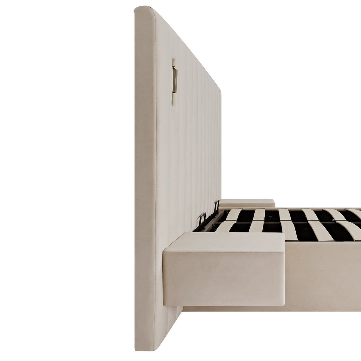 Tremezzo Oversized Ottoman Storage Bed in Champagne Velvet