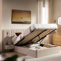 Tremezzo Oversized Ottoman Storage Bed in Champagne Velvet – image 27 of 65