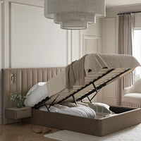 Tremezzo Oversized Ottoman Storage Bed in Taupe Velvet – image 48 of 65