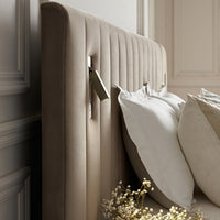 Tremezzo Oversized Ottoman Storage Bed in Taupe Velvet – image 51 of 65