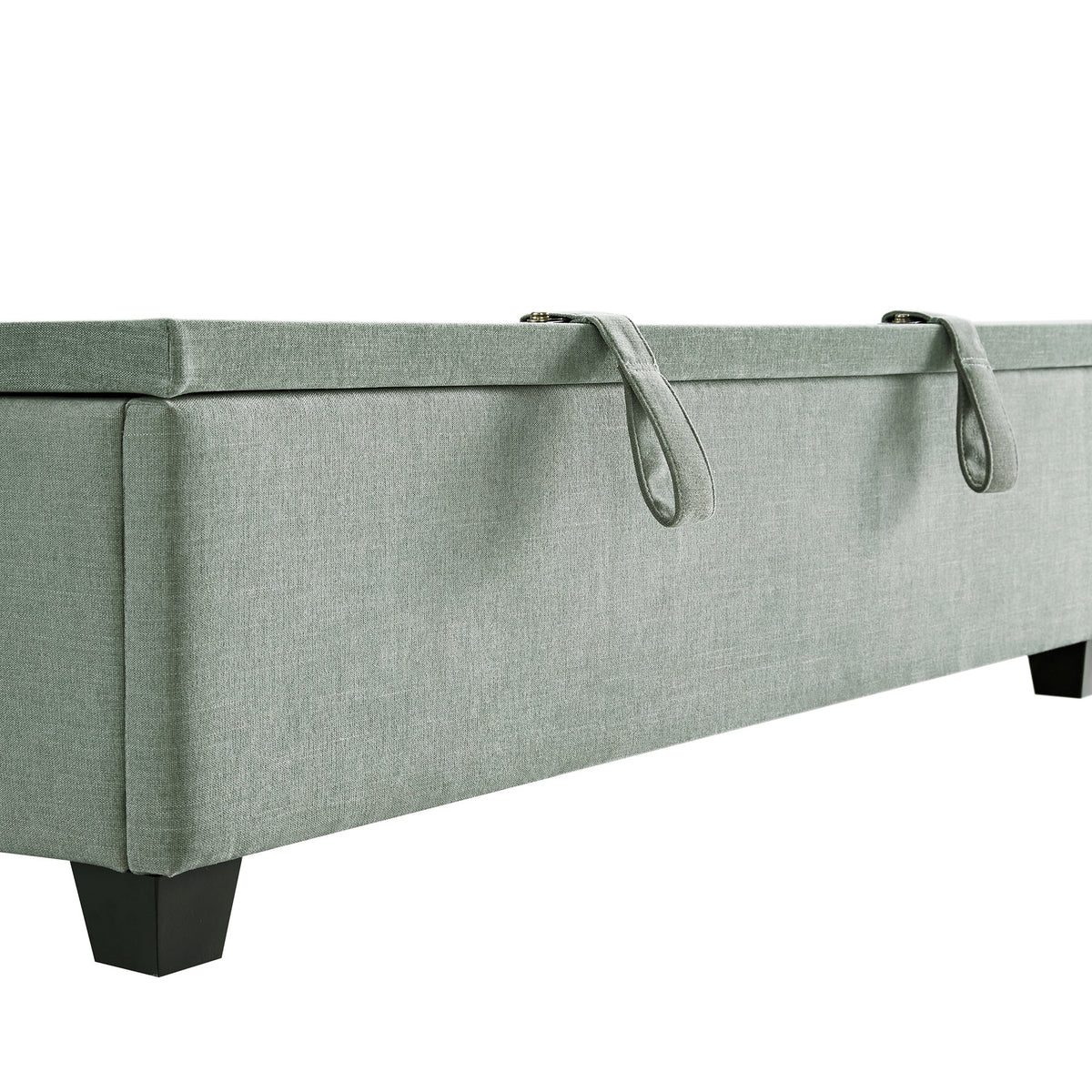 Chilworth Upholstered Ottoman Storage Bed in Water Green Chenille