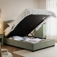Chilworth Upholstered Ottoman Storage Bed in Water Green Chenille – image 99 of 115
