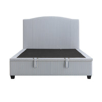 Chilworth Upholstered Ottoman Storage Bed in Blue Stripe Linen Blend – image 11 of 115