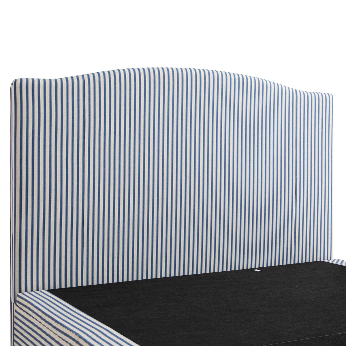 Chilworth Upholstered Ottoman Storage Bed in Blue Stripe Linen Blend