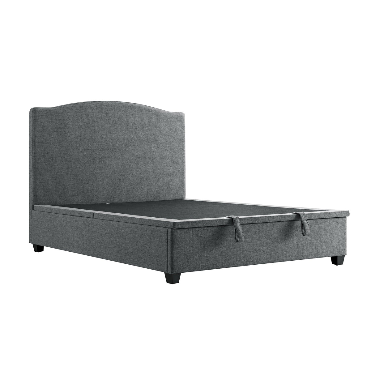 Chilworth Upholstered Ottoman Storage Bed in Dark Grey Weave Fabric