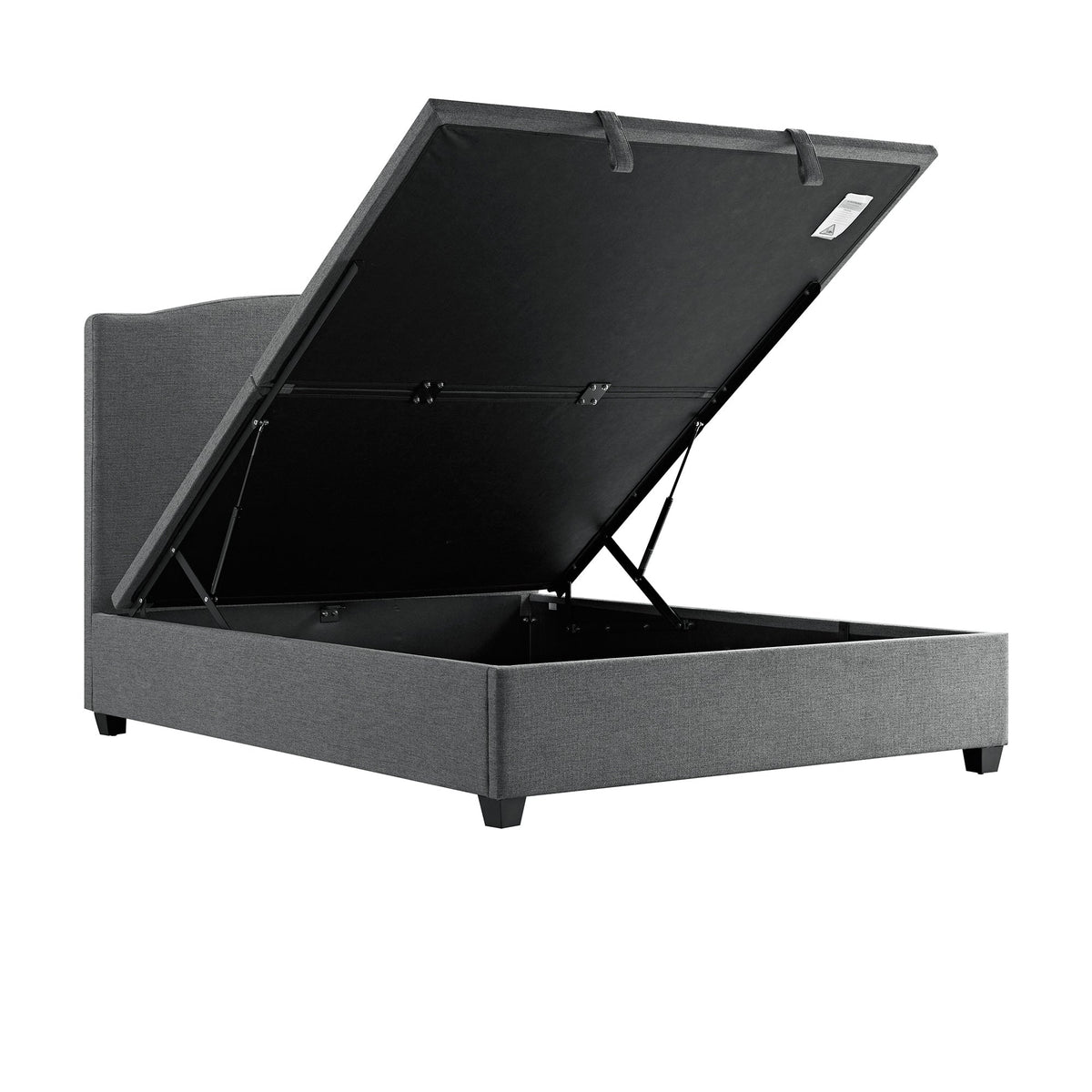 Chilworth Upholstered Ottoman Storage Bed in Dark Grey Weave Fabric