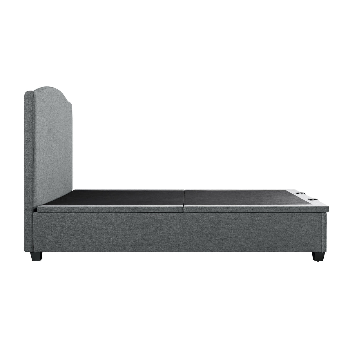 Chilworth Upholstered Ottoman Storage Bed in Dark Grey Weave Fabric