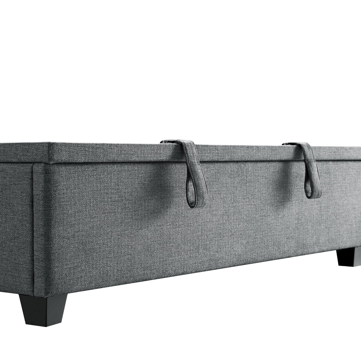 Chilworth Upholstered Ottoman Storage Bed in Dark Grey Weave Fabric