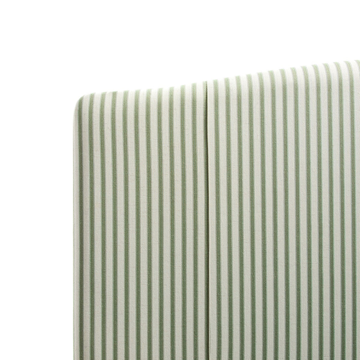 Chilworth Upholstered Ottoman Storage Bed in Green Stripe Linen Blend