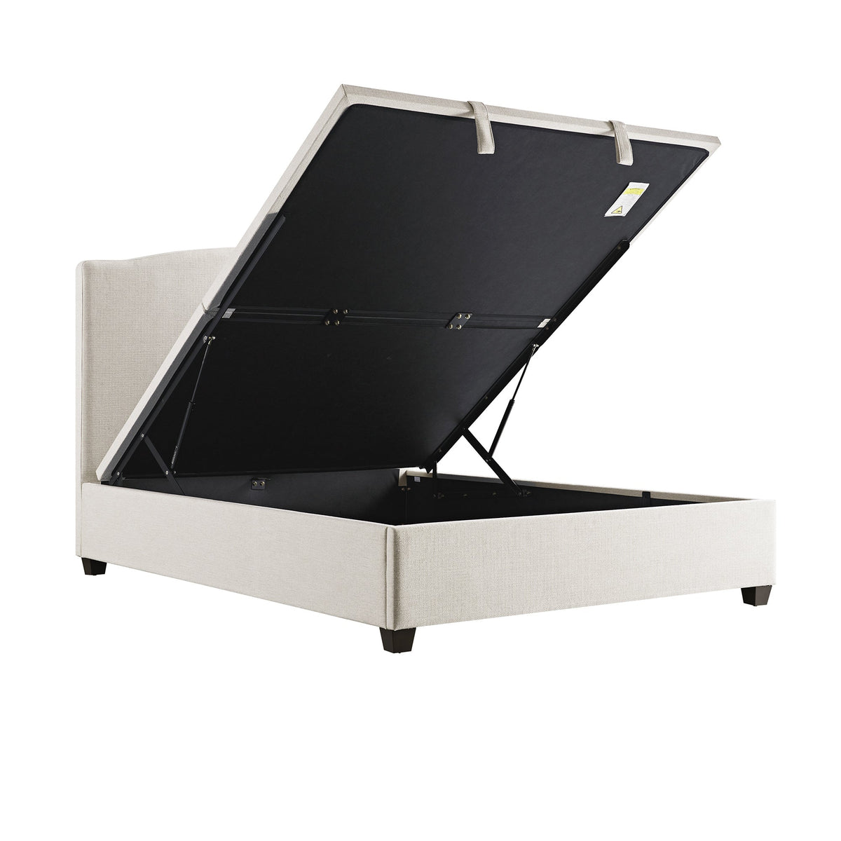 Chilworth Upholstered Ottoman Storage Bed in Ivory Weave Fabric