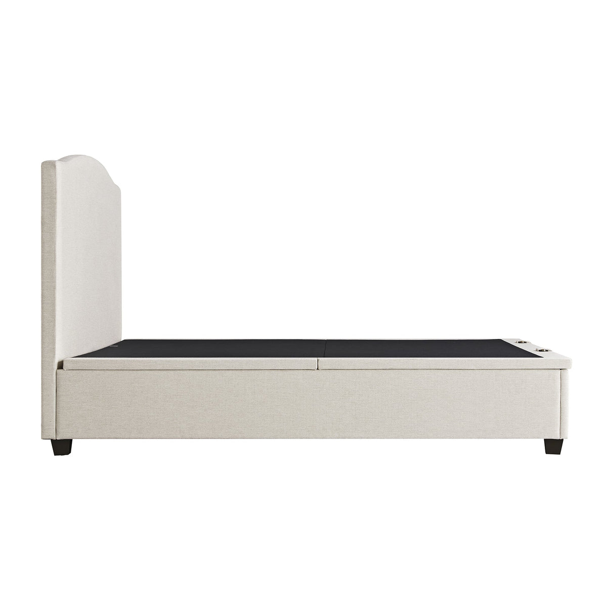Chilworth Upholstered Ottoman Storage Bed in Ivory Weave Fabric