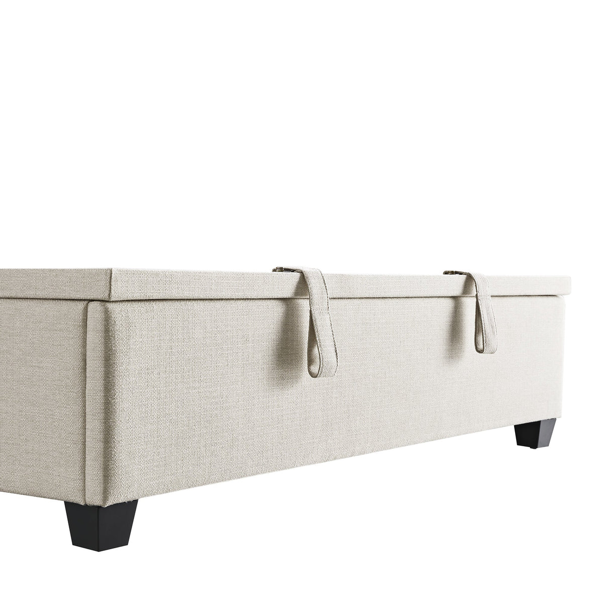 Chilworth Upholstered Ottoman Storage Bed in Ivory Weave Fabric