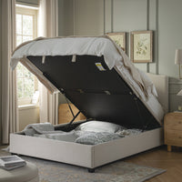 Chilworth Upholstered Ottoman Storage Bed in Ivory Weave Fabric – image 63 of 115