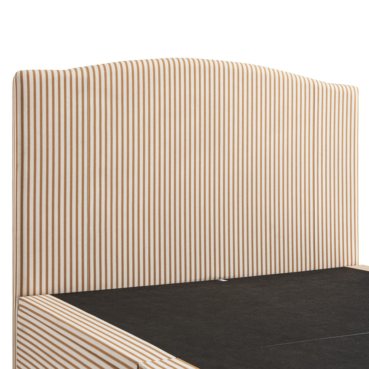 Chilworth Upholstered Ottoman Storage Bed in Ochre Stripe Linen Blend