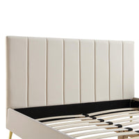 Sylvie Velvet Upholstered Bed Frame with Golden Chrome Legs in Champagne Velvet – image 18 of 20