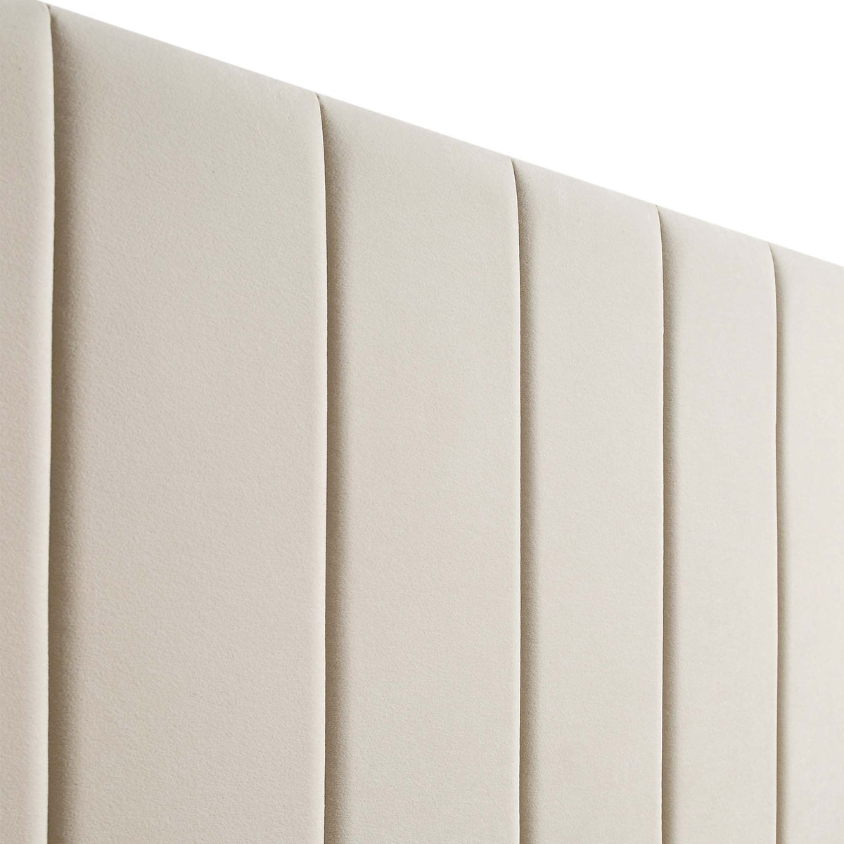 Sylvie Velvet Upholstered Bed Frame with Golden Chrome Legs in Champagne Velvet