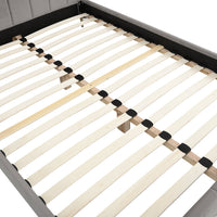 Sylvie Velvet Upholstered Bed Frame with Golden Chrome Legs in Grey – image 9 of 20