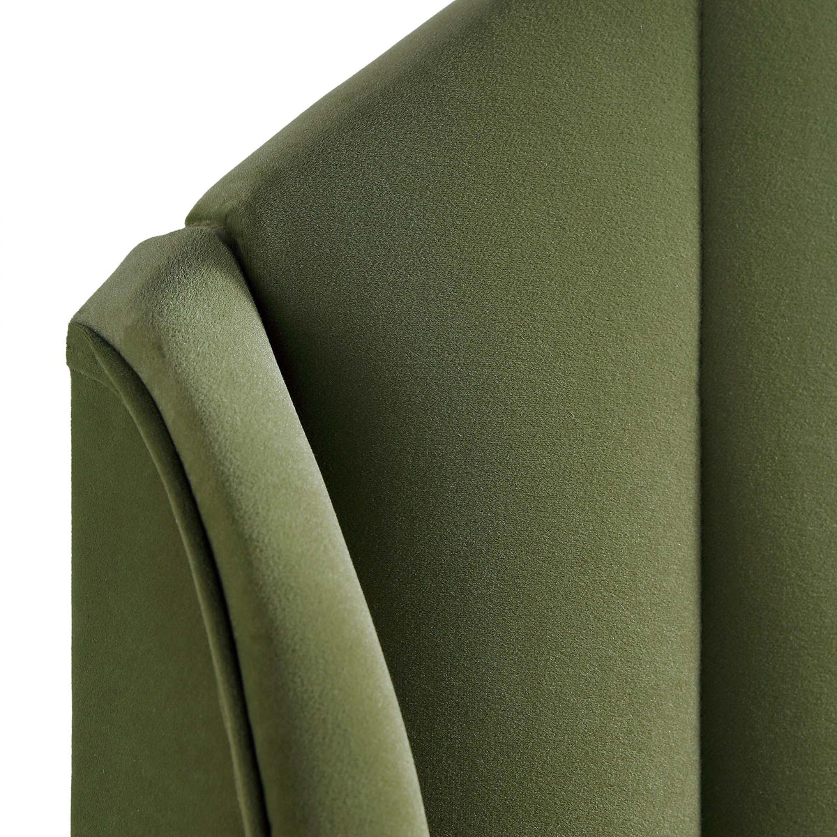 Eleanor Upholstered Bed Frame with Domed Headboard in Moss Green Velvet