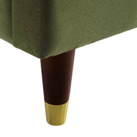 Eleanor Upholstered Bed Frame with Domed Headboard in Moss Green Velvet – image 13 of 14