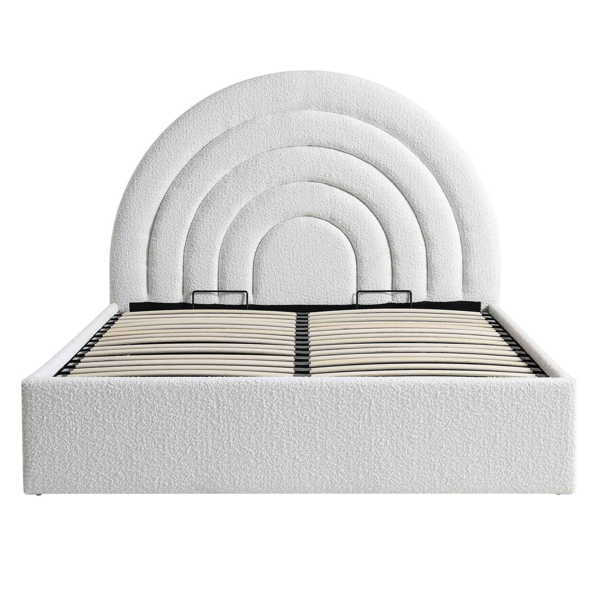 Archer Ottoman Storage Bed in White Boucle